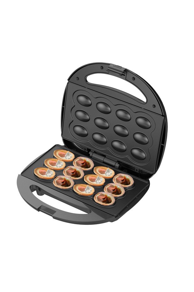 Walnut shell baking machine, 12 shapes, 1200W, Black, indicator light, Non-stick, AD3071 - 2