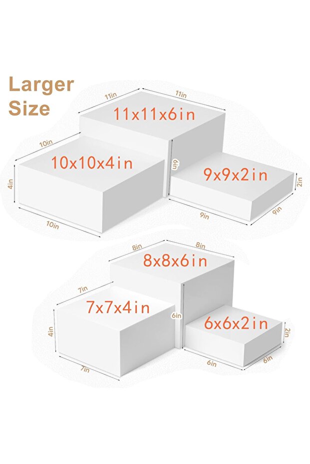6 Pack Acrylic Display Boxes Cube Riser, Food Display Stands for Party Buffet Risers - 3