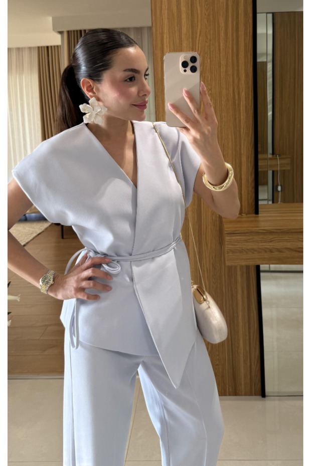 Bebe Mavisi Juana Yelek Pantolon Takım - 9567 - 2