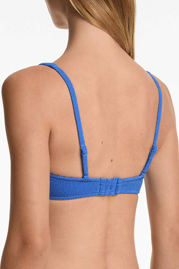 Halter crinkle bikini üstü - 4