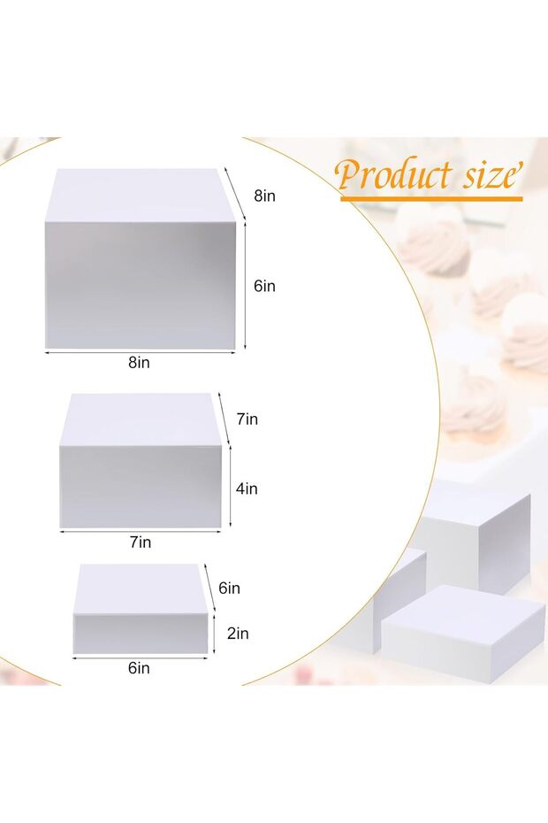9 Pcs Acrylic Buffet Risers Display Box Cube Display Riser 5 Sided for Display with Hollow Bottoms - 3