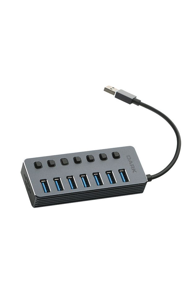 7 Port USB 3.0 Hub ve 1 Port Yüksek Hızlı Şarj adaptörlü USB Çoklayıcı (DK-AC-USB371) - 7