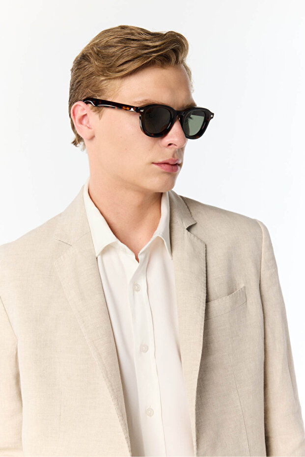 Regular Fıt Keten Ceket - 4