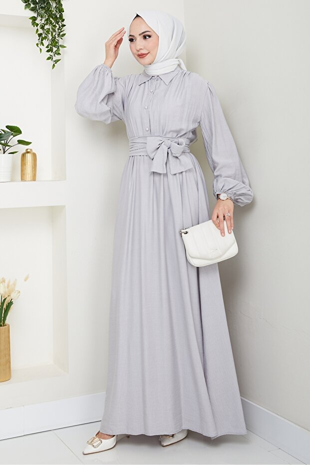 Alser Belted Dress 1468 - Gray