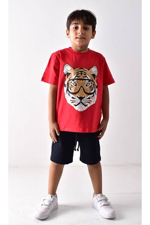 Erkek Çocuk Baskılı T-shirt Şort Takımı - 6