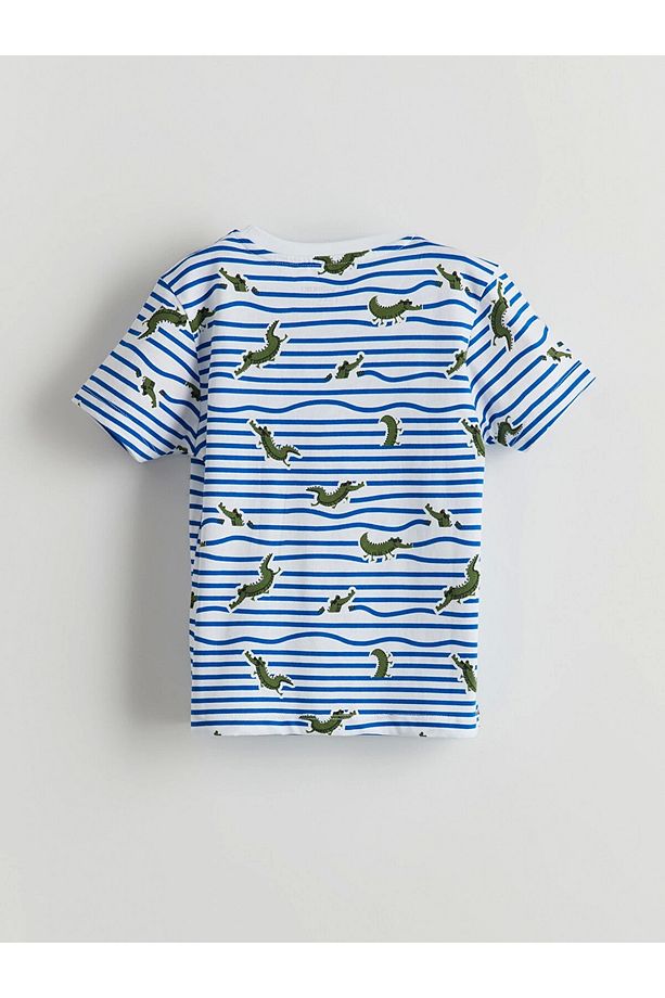 LCW Kids Beyaz Dinozor Baskılı Erkek Çocuk Şortlu Pijama Takımı - 4