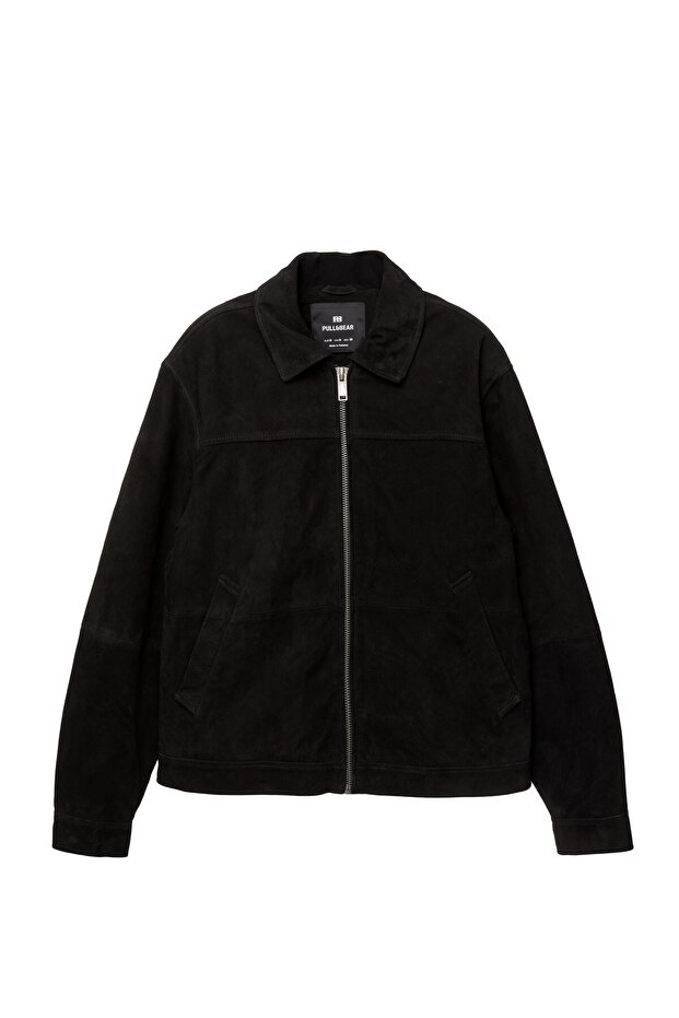 Siyah suni süet ceket - 3