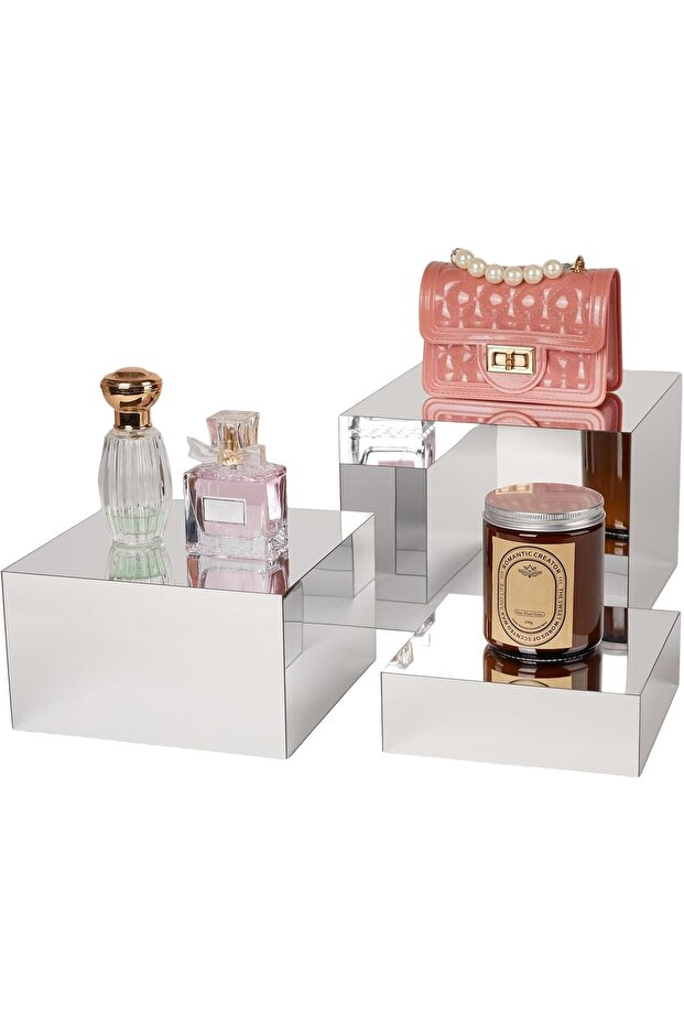3 Pcs Acrylic Risers for Display, Acrylic Cube Box Nesting Display Risers - 1