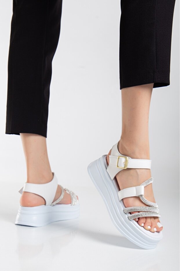 صندل بنعل عريض من حجر الراين - 2