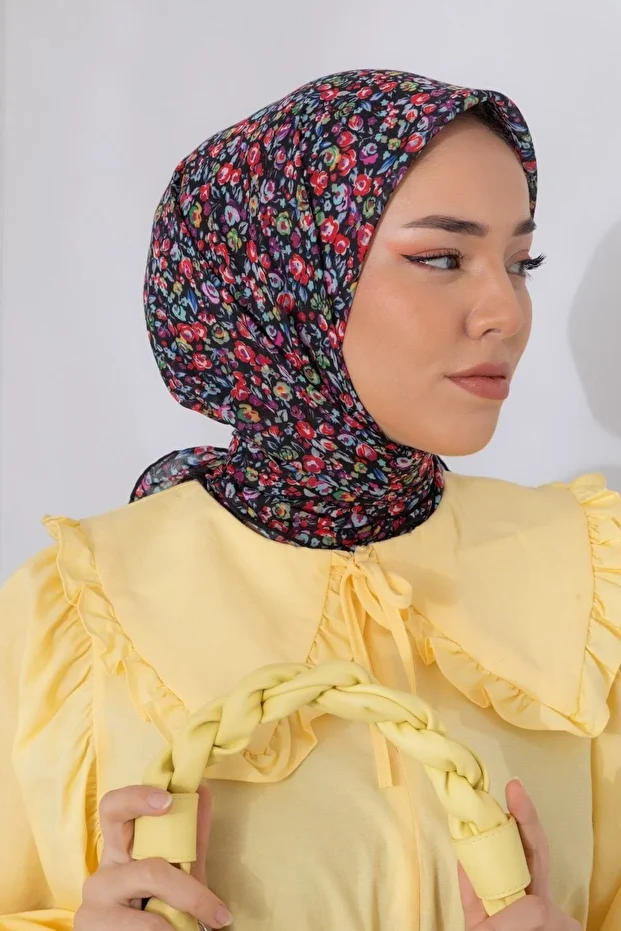Karanfil Desen Soft Pamuk Eşarp - 3