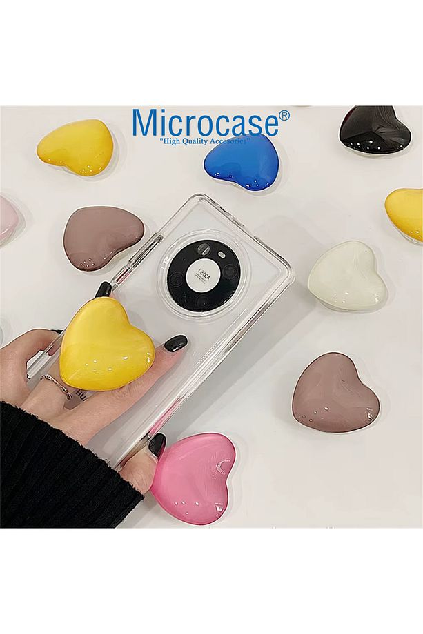 Kalp Tasarımlı 3M Yapıştırmalı El Parmak Tutucu Cep Telefonu Tutacağı Popsocket - AL5244 - 8