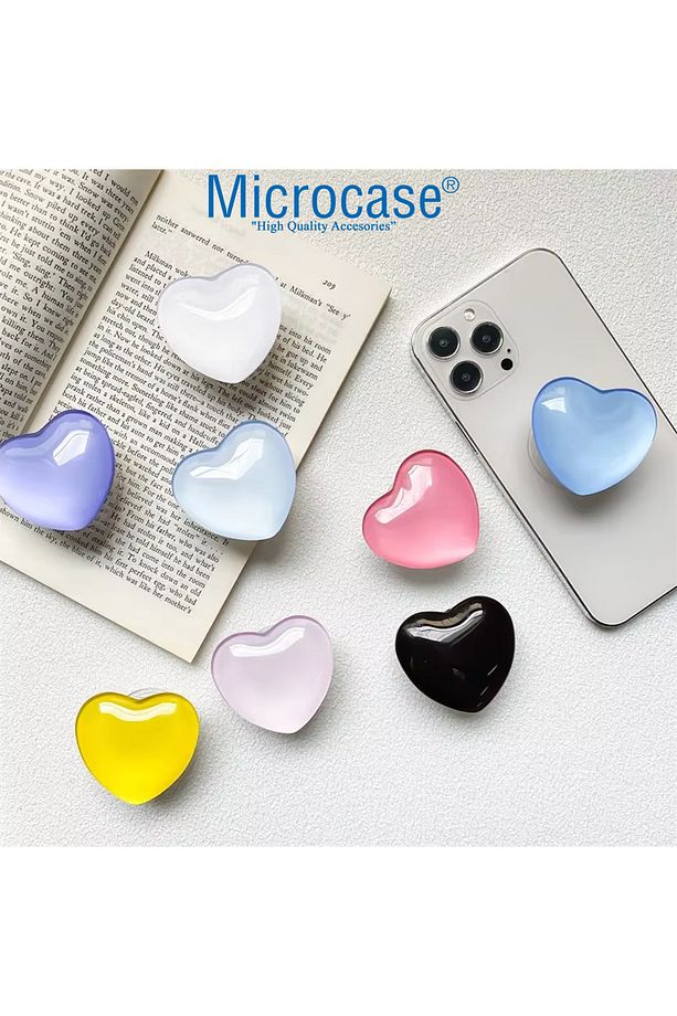 Kalp Tasarımlı 3M Yapıştırmalı El Parmak Tutucu Cep Telefonu Tutacağı Popsocket - AL5244 - 3