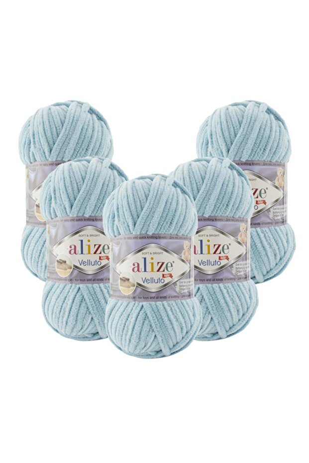 Velluto 5-Piece 414 Blue Daisy Hand Knitting Yarn