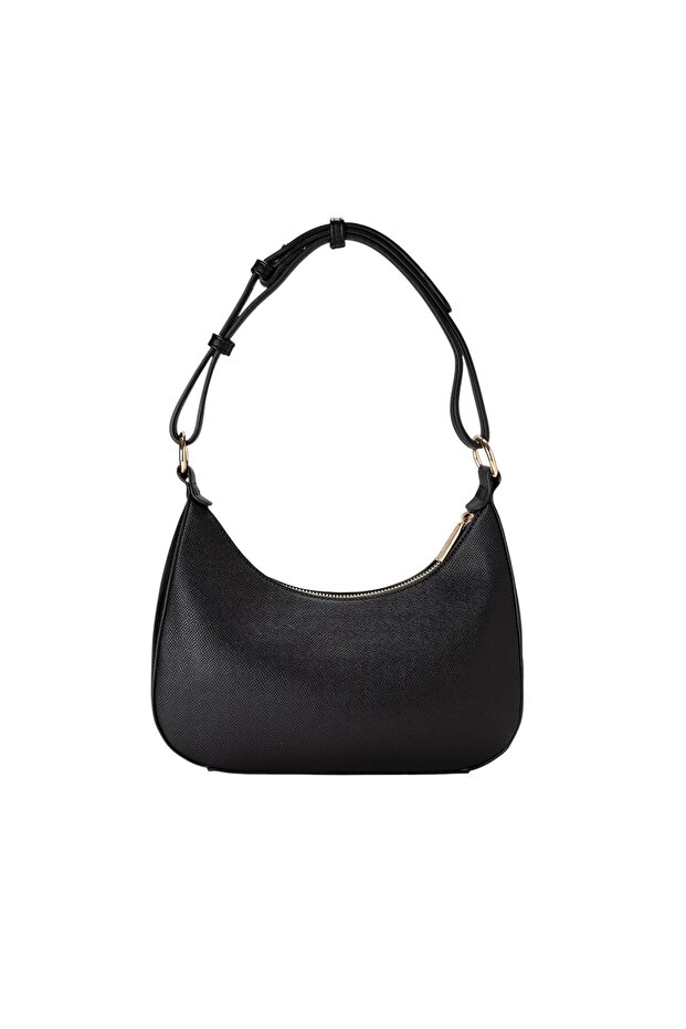 حقيبة هوبو منقوشة باللون الأسود - 2