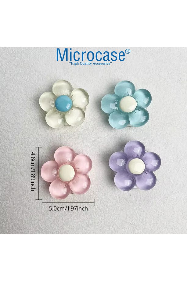 3D Çiçek Tasarımlı 3M Yapıştırmalı El Parmak Tutucu Cep Telefonu Tutacağı Popsocket - AL5246 - 2