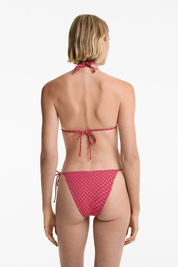 Jakarlı üçgen bikini üstü - 7