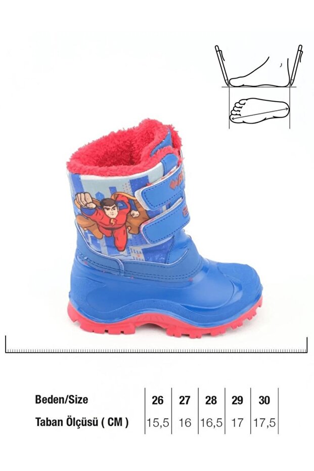 Erkek Çocuk Kaymaz Tabanlı, İçi Yünlü Su Geçirmez Bot - 2