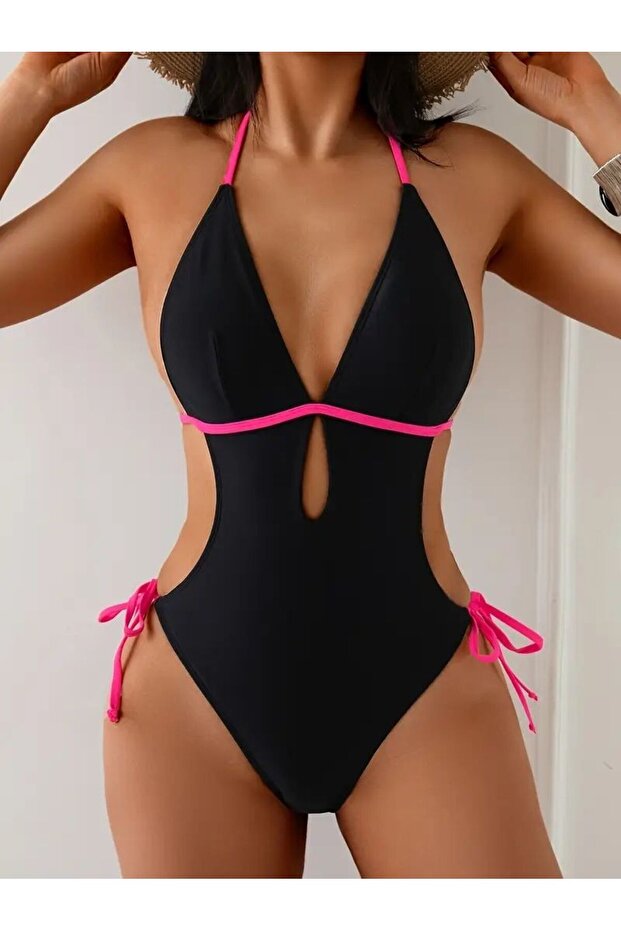 Siyah Tek Parça Mayo Kadın Mayokini - 5