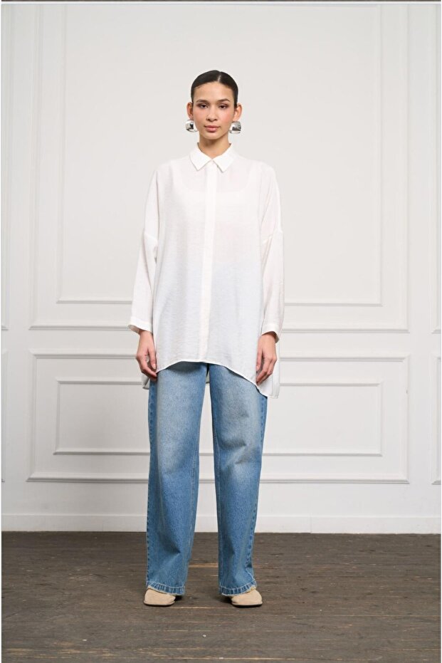 Y3001 Oversize Basic Gömlek - 1