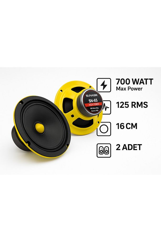 Sn-65 700 Watt 125 Rms 16 Cm Midrange Hoparlör 2 Adet Amfi Uyumludur Yerli Üretim - 3