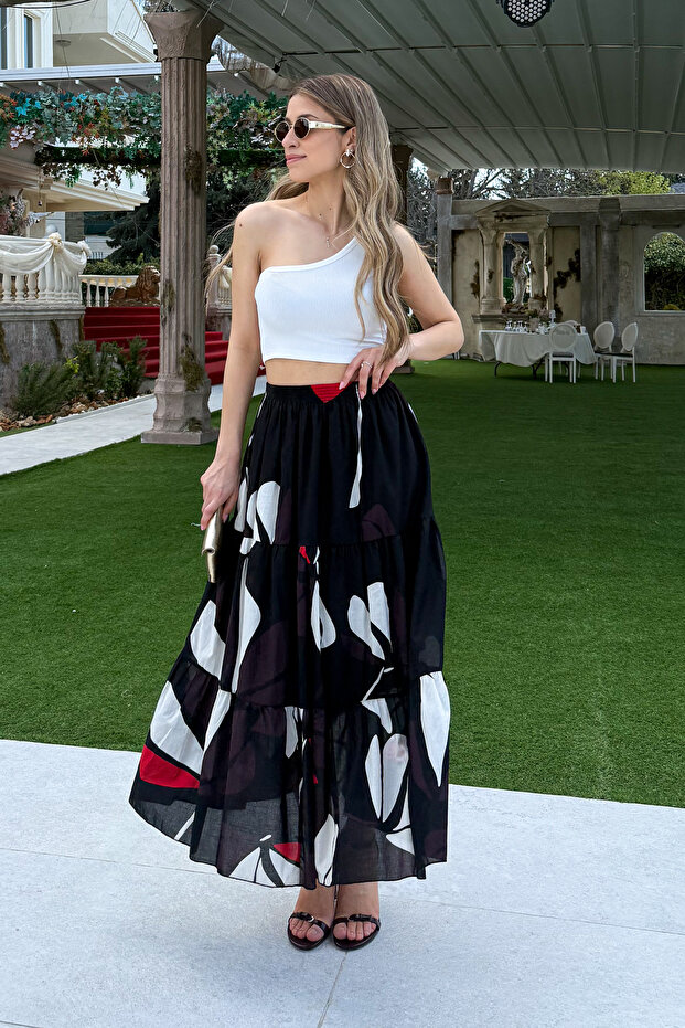 Fusta lungă cu volane de damă - 2