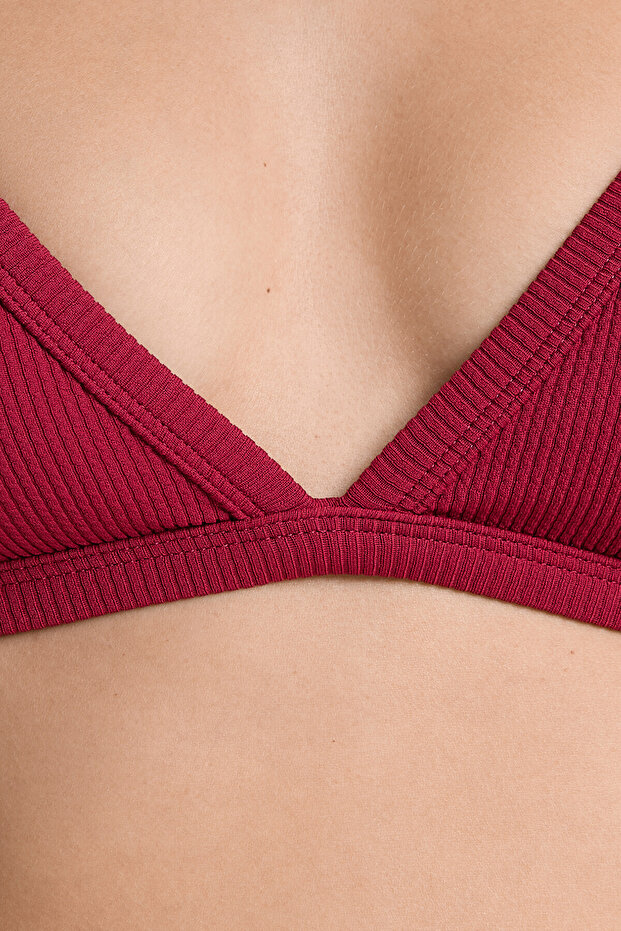 Rib üçgen bikini üstü - 5
