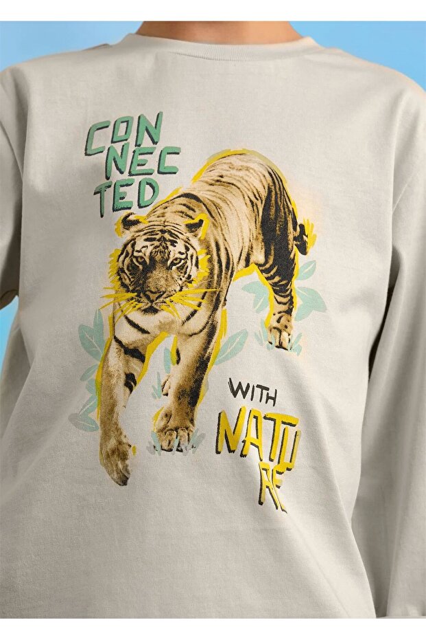 Boy's Long Sleeve T-Shirt Beige 3052