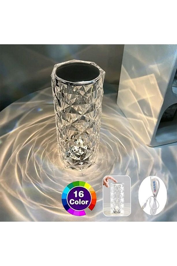 Kumandalı Kristal Masa Lambası Rgb Gece Lambası 16 Renk Ve 4 Mod Dokunmatik Kontrol - 8