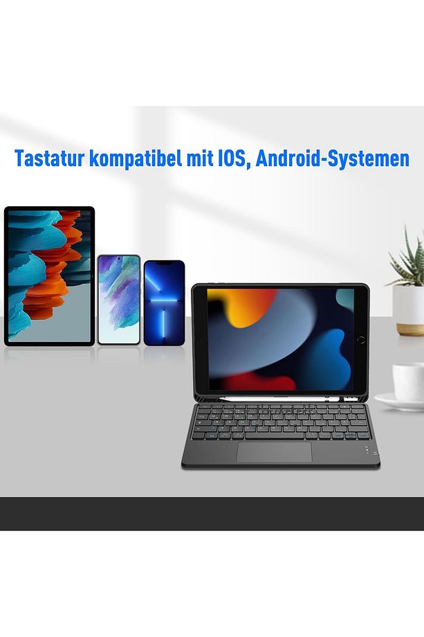Tüm Cihazlara Uyumlu Kablosuz Bluetooth Touchpad li Q Klavye Tablet Telefon iPad Galaxy Honor Redmi - 3