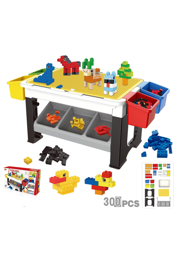 300-piece Building Block Table – Combines Building Blocks, Study Desk & Play Surface –