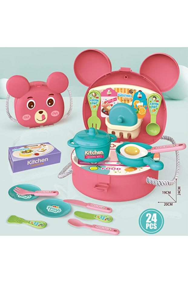 Kitchen Backpack Playset - 24pcs Pink