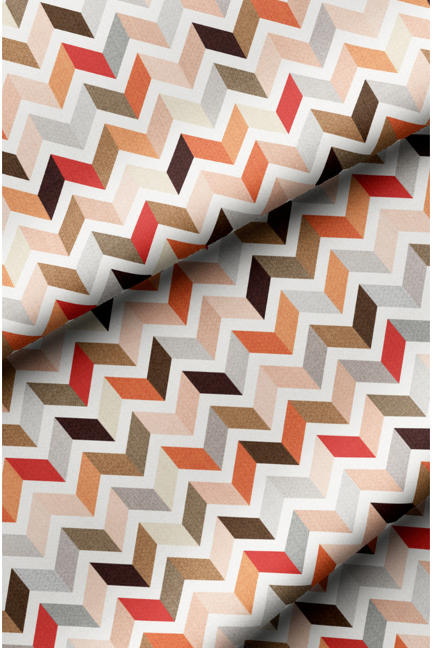Digital Printed Upholstery Sofa Fabric with Zigzag Modern Pattern - 4