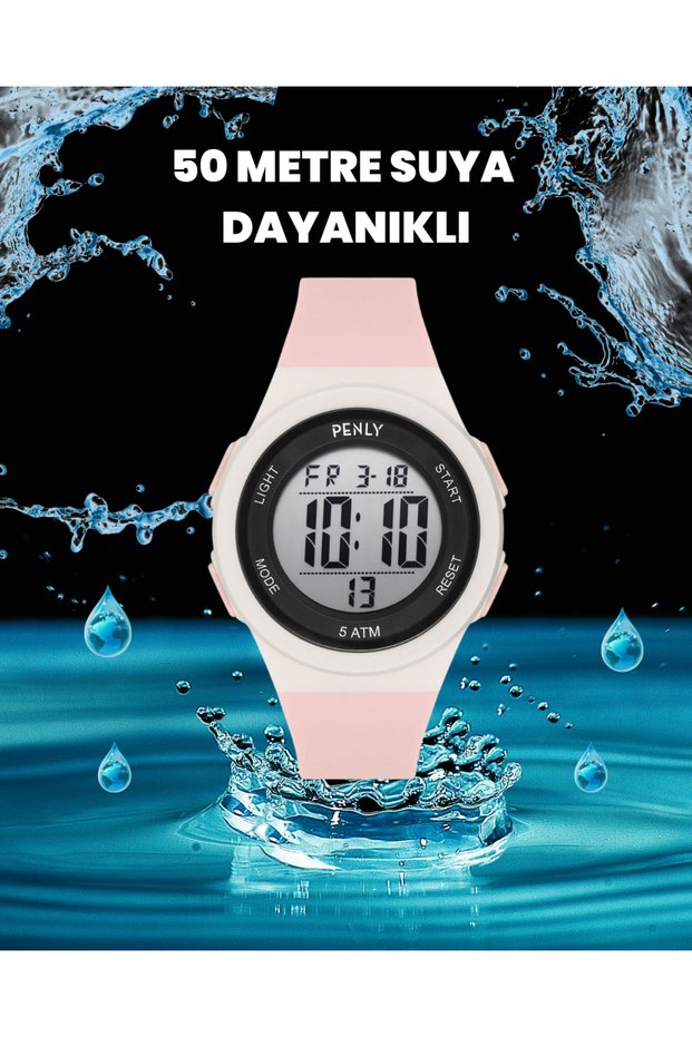 Waterproof Digital Children's Wristwatch 348 Model Pink 4 Colors Stopwatch-Alarm 5Atm
