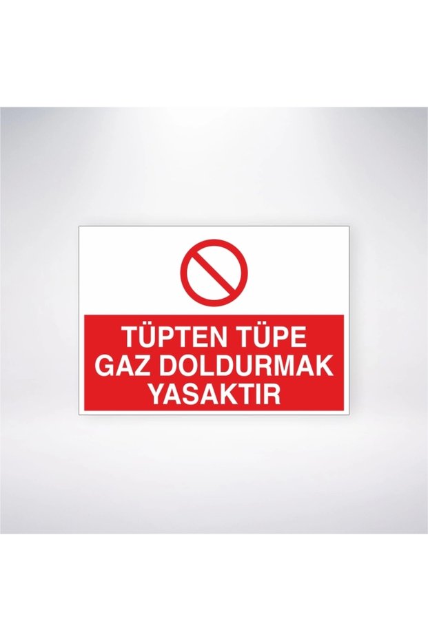 Gas Filling from Tube to Tube Is Prohibited Sticker 20X28 cm