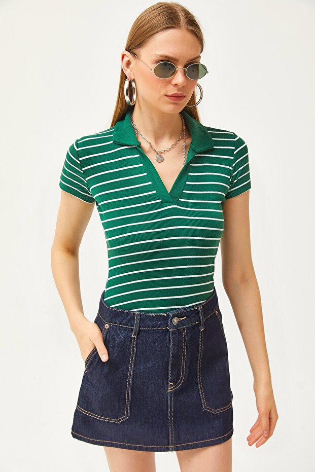 Polo Collar Striped Badi