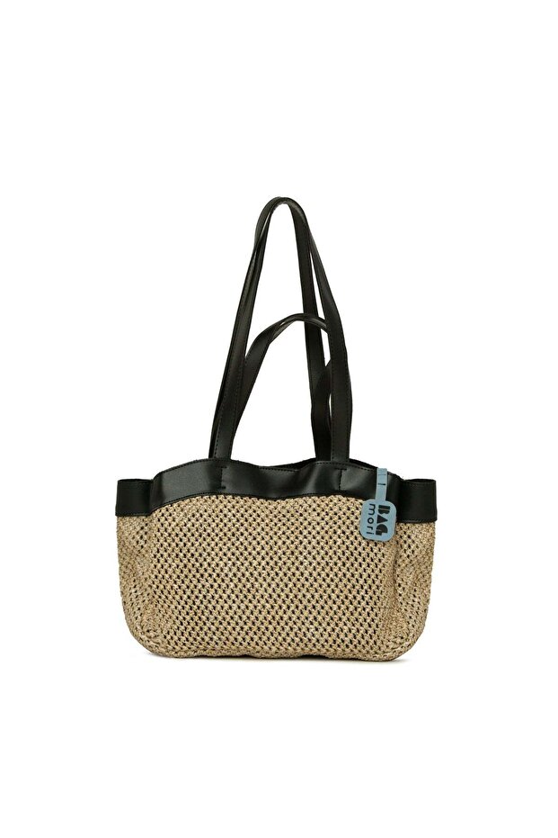 Black Women's Puppy Straw Mesh Mini Bag M000008624