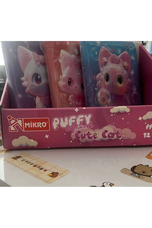 3D Embossed Cute Cat Notebook 3 Pcs - 2