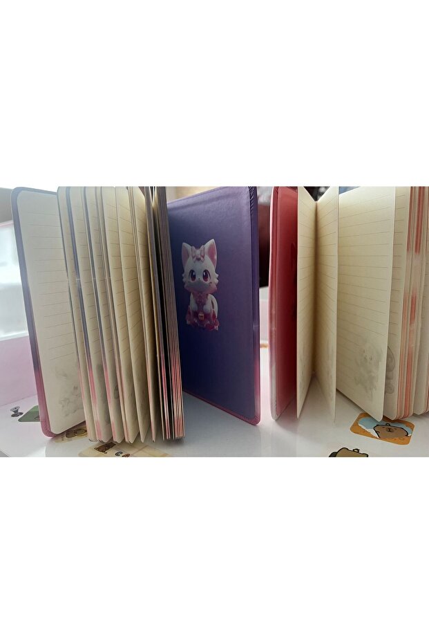 3D Embossed Cute Cat Notebook 2 Pcs - 2