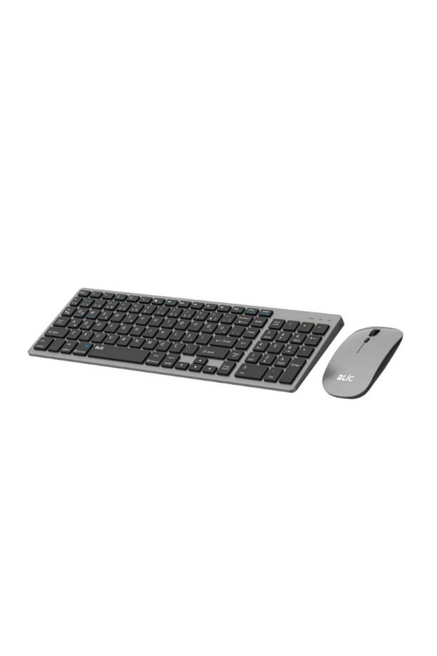 Kablosuz Zarif Sessiz Tasarım Klavye Mouse Set Gri İos Android Windows Uyumlu BKB12 - 3