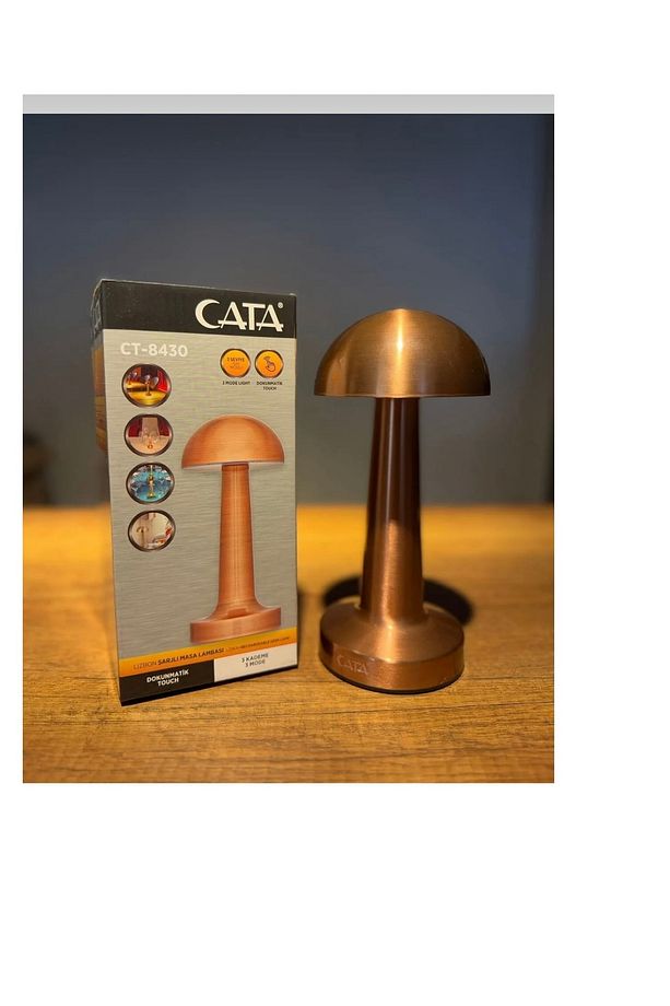 Ct-8430 Retro Bakır Dokunmatik Şarjlı Led Masa Lambası - 6