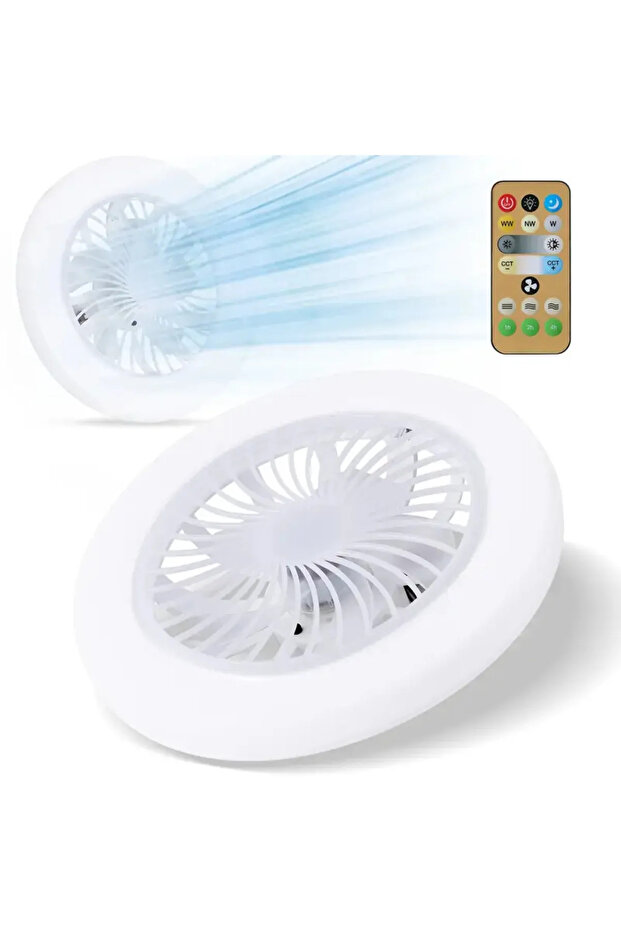 Fanlı 3 Renk Led Işıklı E27 Led Dim Edilebilir Simit Ampul - 2