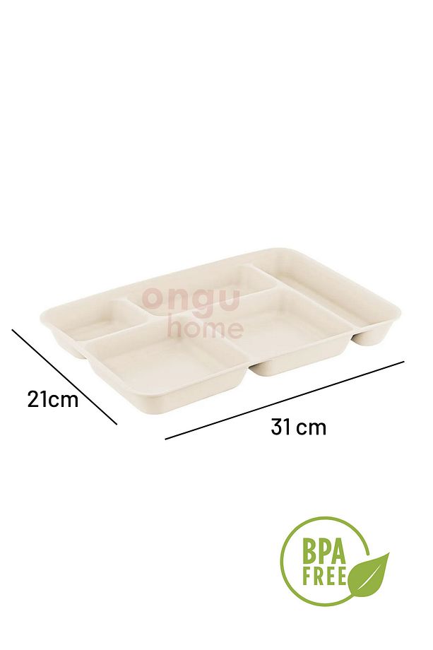 5 Bölmeli Tabldot Tabak Yıkanabilir Mama Tabağı Yemek Tabağı Kahvaltı Tabağı (1 Adet) - 2