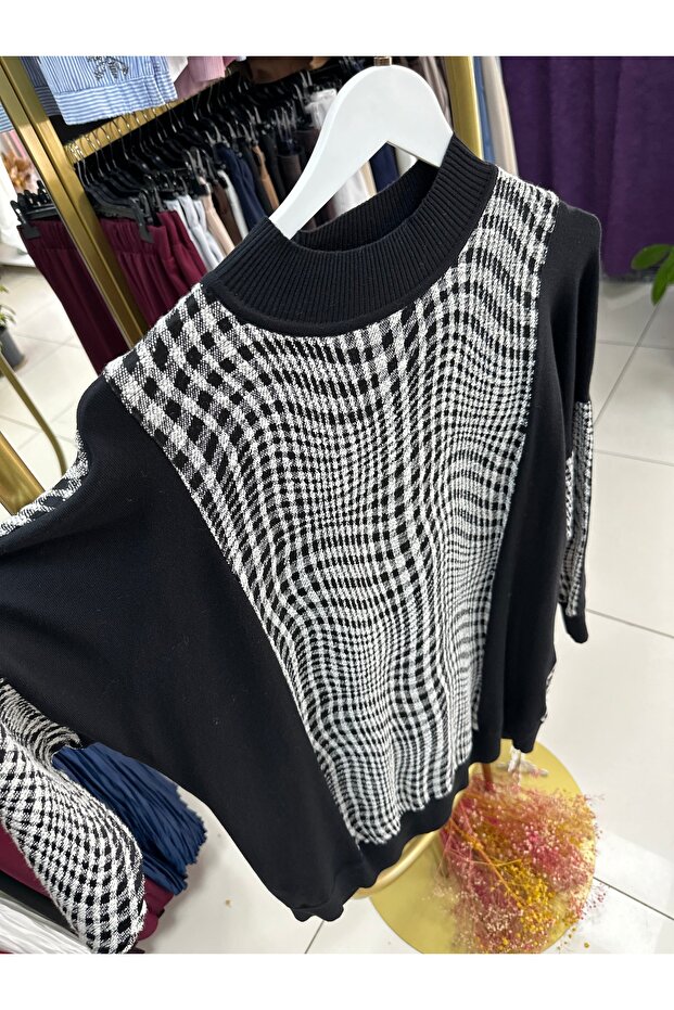 Siyah Dalgalı Tunik - 2