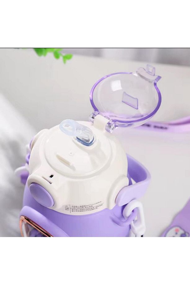 Çelik Pipetli Suluk - Çift Katman - 700ml - Kayışlı - Bpa Free - - 3