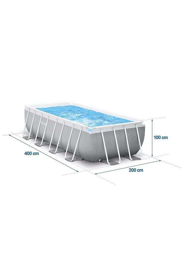 İntex 26788 Büyük Prefabrik Aile Havuzu 400x200x100cm Merdiven+Filtre Set - 6