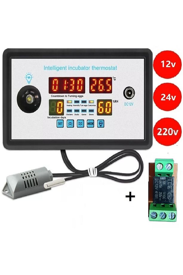 ZFX-W9002 12-24-220Volt Kuluçka Kontrolörü (Isı-Nem-Çevirme-Fan) - 1