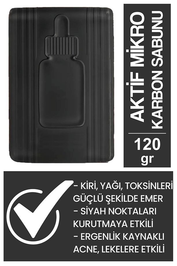 Aktif Mikro Karbon Sabunu | Gözenek Temizleyici, Siyah Nokta Ve Karşıtı Sabun 120 gr - 1