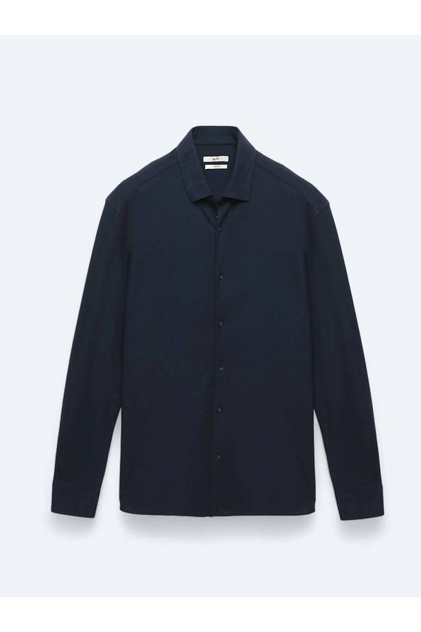 Lacivert Regular Fit Casual Pamuk Karışımlı Gömlek - 6