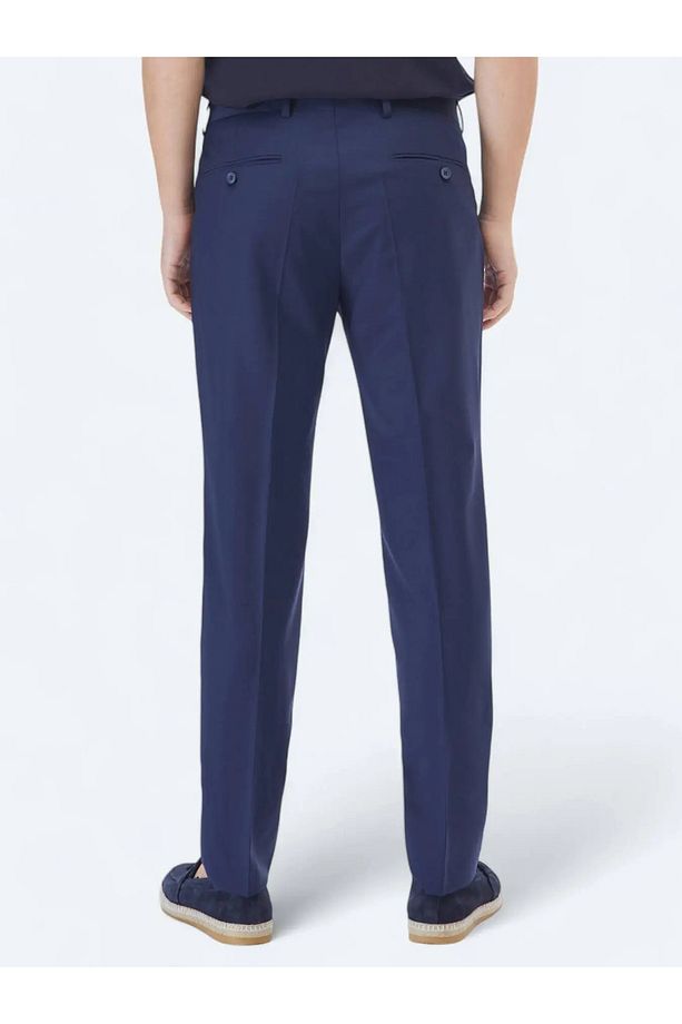 Saks Düz Dokuma Fitted Fit Klasik Yün Karışımlı Pantolon - 5