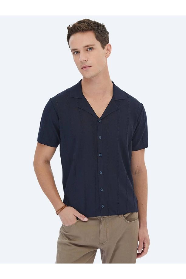 Lacivert Regular Fit Casual Gömlek - 1